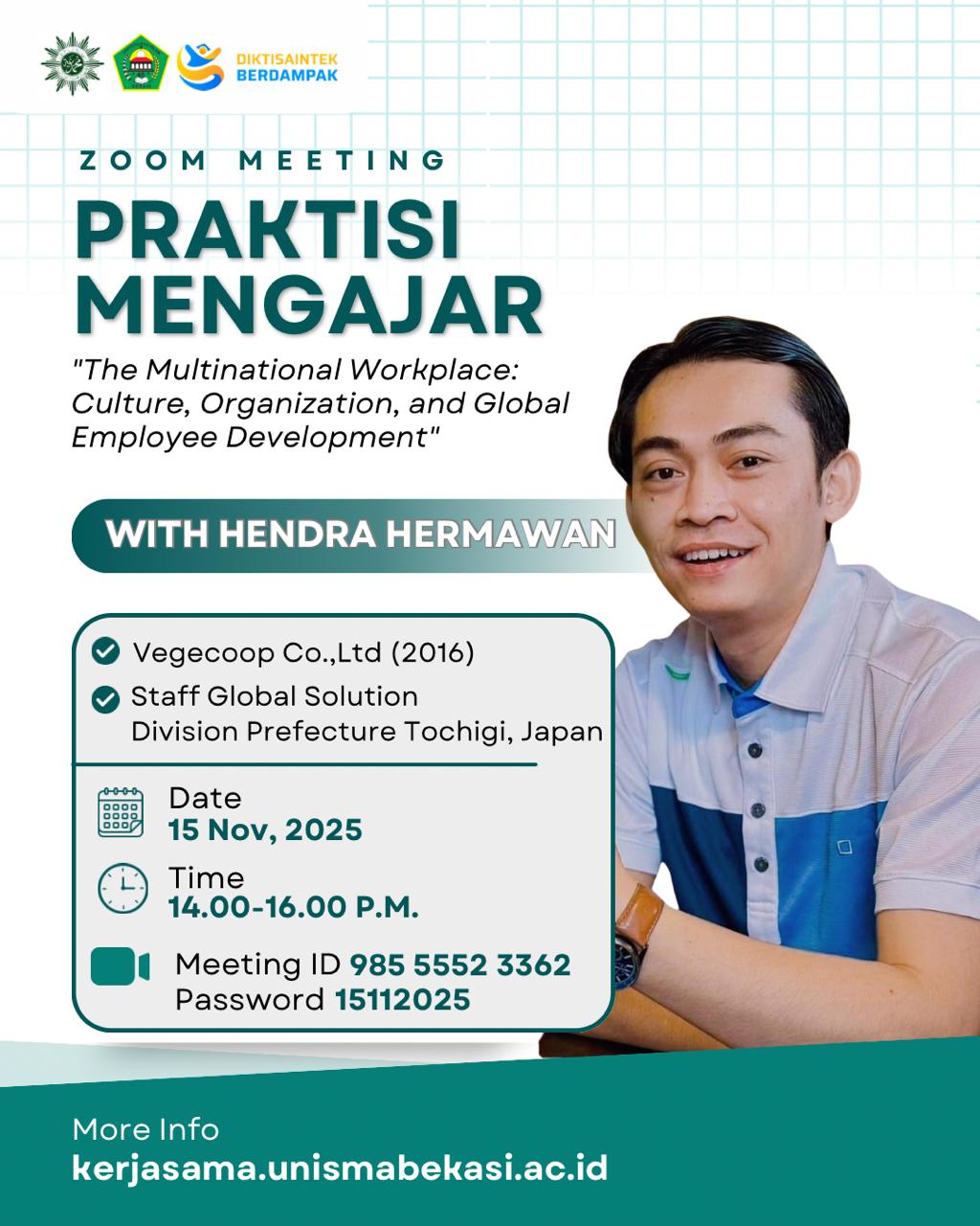 UNISMA Bekasi Gelar Praktisi Mengajar Bertema Multinational Workplace